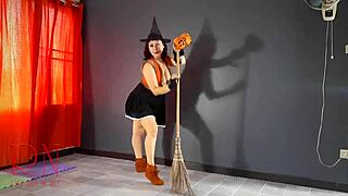 Regina Noir Velma Witch Cosplay on Halloween Stairway
