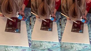 in big eyeglasses asmr acrylic nails bloom misty art part 1