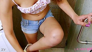 wanna see this cute teen brunette shower and get massaged by daddy?