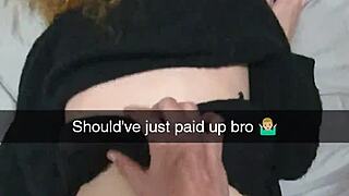 pregnant milf trades snapchat cuckold creampie to settle boyfriend's humiliating debt