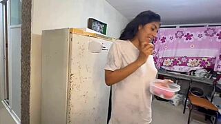 18-year-old mexican stepdaughter strips bare and fingers herself first time