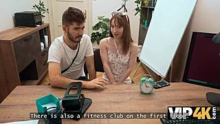 sexy czech babe sucks off gastarbeiter for cash in steamy office