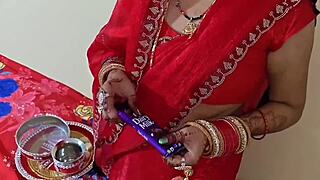 my first dirty indian girlfriend pussy lick on karwa chauth
