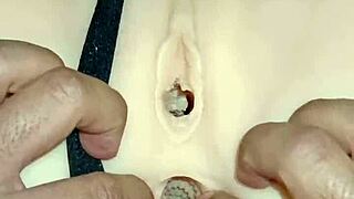 anal sex with candy in black string thong takes all semen in her hole