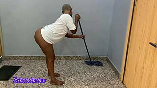 Hotel Cleaning Lady Fat Ebony Ass Spread Fucked Hard