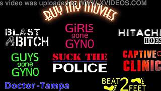 yasmine woods' shaved pussy blasted close-up with hot cum