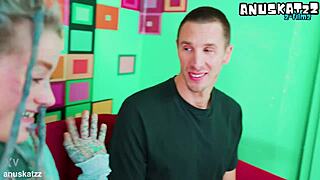 Alt Goth Pornstar Deepthroats Monster Cock on Casting Couch with ATM Facial Cumshot