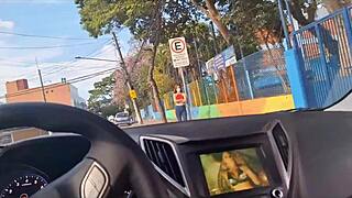 risky public jerkoff for horny student in broad daylight