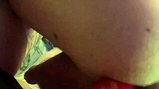 horse cock dildo gapes her tight asshole wide in extreme close-up anal play