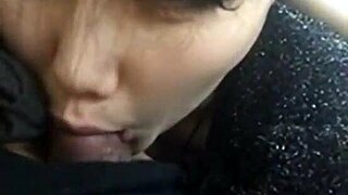 pretty chinese teen 18+ slurps cock in hot sloppy blowjob action