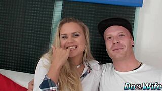 blonde barra brass wife anal creampied by bull next to cuck hubby 😈💦