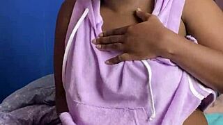 Black beauty's belly balloon fetish with big natural tits