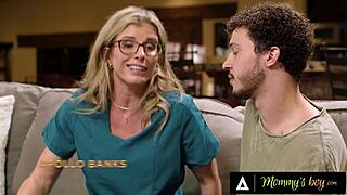 nurse stepmom 😈 shows teen stepson condom use then bends over for doggystyle tits bouncing fuck!