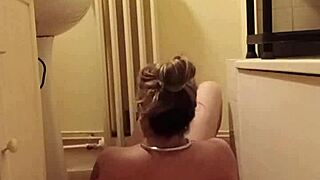 french housewife slave flashes natural tits for humiliation uro session with spanking and doggystyle in homemade pov