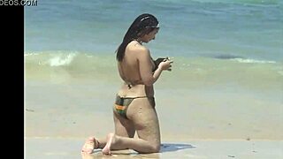bold beach tease flaunts caribbean ass curves wild