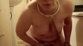 french housewife slave flashes natural tits for humiliation uro session with spanking and doggystyle in homemade pov