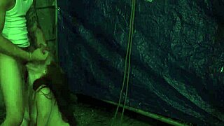 deep throat fuck machine has me bound for rough outdoor public orgy!!