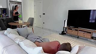 After wife fight maid takes cock in all holes