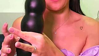 imagine stretching that brunette ass with these huge anal toys