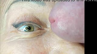 drunk milf begs for extreme close-up eye cumshot in bedroom frenzy