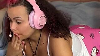 Chubby Brazilian ebony rips loud farts in daily homemade clips