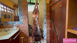 imagine this sub slut bound in bathroom getting punished roughly with foam spray and domination!