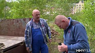 MMV Films spies German milf's big natural tits bouncing in voyeur lingerie masturbation orgy