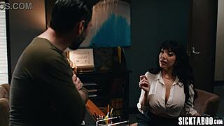 man that desperate milf drops to knees for sloppy office blowjob relief