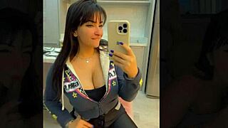 damn in this public store fitting room i'm trying on sexy outfits flashing my huge latina tits with bbc toy blowjob
