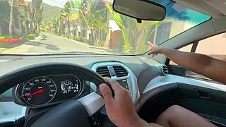 Stranger picks up big-ass Latina and fucks her hard in the car