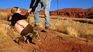 whippin' big-ass blonde's hole then rough anal in dirt n' piss... rebel rhyder bdsm outdoors