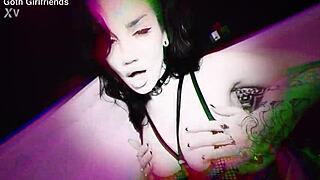 nova cane that naughty goth girlfriend rides cock and licks balls in lingerie