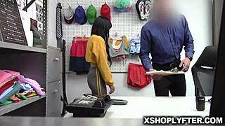 Does shoplifter Judy Jolie take this deep cavity search in office?