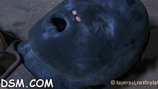 Restrained slave gets bold cock slammed rough into her horny naughty pussy