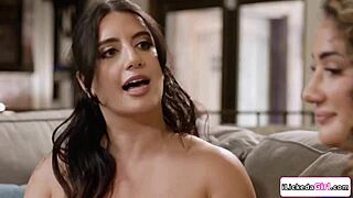 big tits busty arab bbw lesbian babe smothers face while licking shaved pussy in delivery