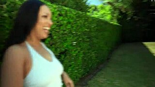 brunette with bubble butt chokes on cock for reality kings cumshot