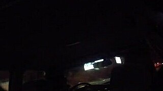 Angie's candid car blowjob turns creampie wild