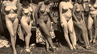 retro hairy women outdoors in interracial vintage porn world