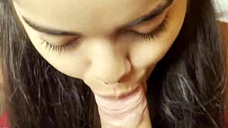hot slow morning with gulosa branquinha sucking cock deep and swallowing warm load