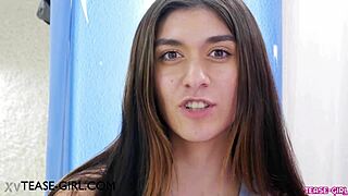 College Brunette Recalls Thrilling Details of Her Steamy First Sexual Experience on Camera