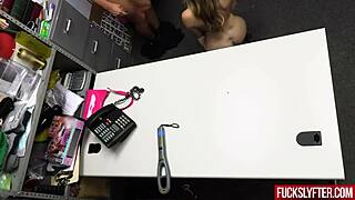 Shy Petite Blonde Teen Deepthroats And Fucks Hard In Office Security Room
