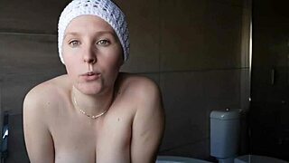 cute petite brunette neighbor smokes seductively in homemade clip