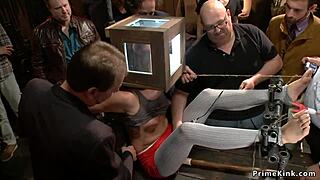 Redhead and blonde subs get publicly banged and dominated outdoors