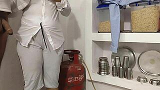 Heart-Pounding Kitchen Quickie. Girlfriend Rides Hard Before Cumshot Rush