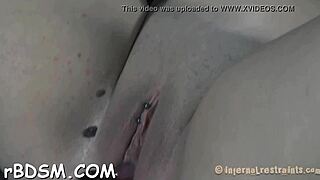 startling brunette bdsm slave minx masturbates with toys hardcore