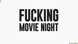 movie night turns wild as 18+ puck chokes on interracial cock pov