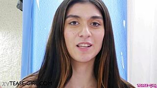 College Brunette Recalls Thrilling Details of Her Steamy First Sexual Experience on Camera