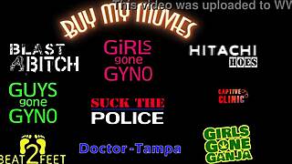 doctor forces hitachi vibrator orgasms on shaved patient lainey's tight pussy backstage