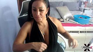 did asian maxine x squirt hard playing with her TWO huge sex toys?