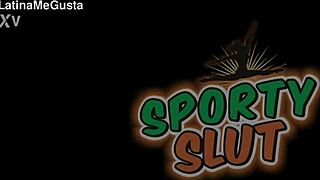 slim tall latina's MONSTER cameltoe shakes huge bubble butt